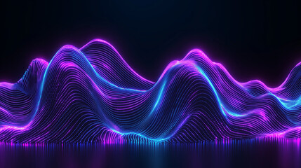 Wall Mural - abstract neon landscape: an ethereal and mesmerizing landscape composed of glowing neon lines in vib