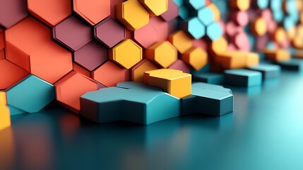 Abstract Hexagonal Pattern Colorful Geometric Design