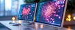 © IYearDesign - Digital transformation automation growth A high-tech control center monitoring automated processes for a smart city project