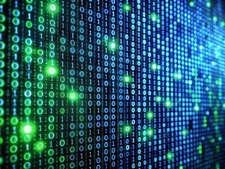 Abstract Binary Code Background with Rule of Thirds Composition - Technology Stock Photo