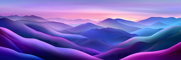 Wall Mural - A mountain range with purple hills