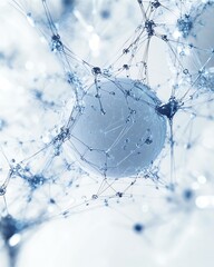 Leinwandbilder - Abstract digital globe with interconnected global network lines, futuristic technology design, light blue holographic effect, white background, 8K resolution