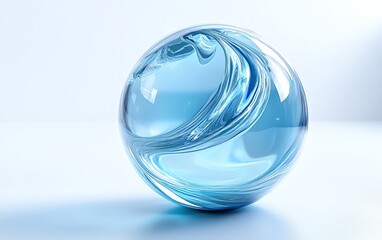 Leinwandbilder - Abstract holographic globe with global connections, shimmering glass effect, futuristic internet concept, light blue on a clean white background, UHD