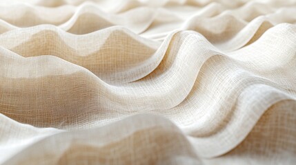 Sticker - Soft beige fabric with wavy texture and folds.