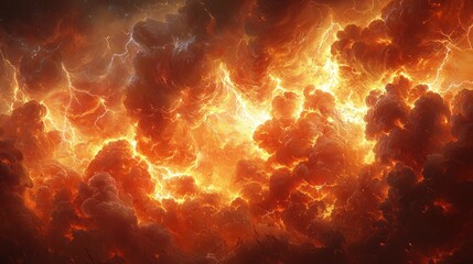 Wall Mural - Fiery storm sky.