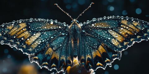 Sticker - Butterfly with water droplets