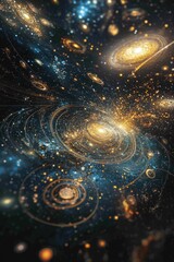 Wall Mural - Galaxy clusters in night sky