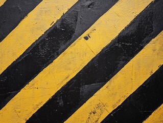 Canvas Print - Yellow and Black Striped Wall