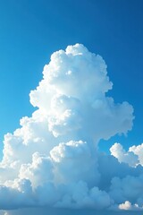 large, billowing white cloud against a deep azure sky, deep, photograph, large