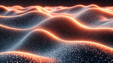 Wall Mural - Glowing, textured waves surface.