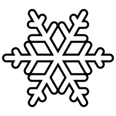Canvas Print - snowflake silhouette symbol icon shape, black and white vector illustration of snow flake