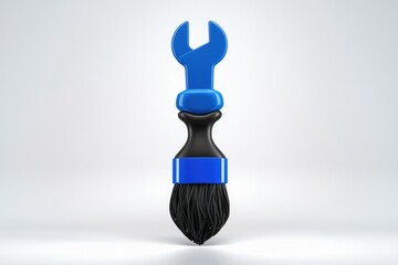 Fototapete - A paintbrush with a wrench on top, symbolizing repair and maintenance.