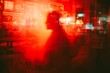 © senyumanmu - Red City Nights  Abstract Blurred Silhouette in Urban Setting