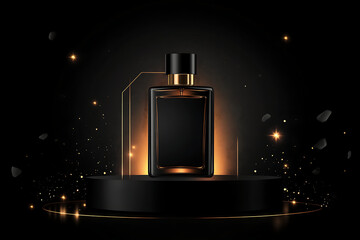 Wall Mural - Luxury Black Perfume Bottle Display