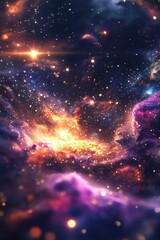Wall Mural - Space Filled with Stars and Nebulas