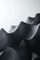 Poster - Sculpture of Wavy Shapes Close Up