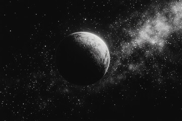 Wall Mural - black and white moon and stars