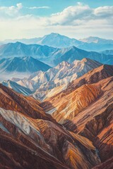 Wall Mural - Mountain Range View From Plane