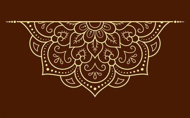 Wall Mural - circular pattern in form of mandala with flower for henna, mehndi, tattoo, decoration. decorative or