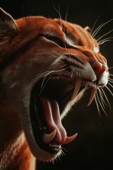 Wall Mural - Cat with open mouth