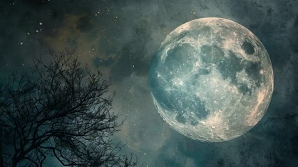 Wall Mural - full moon in the sky, halloween background