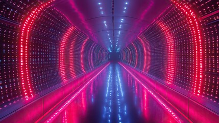 Binary code and connection lights with numbers represent programming, information processing, speed, digital futurism, cybersecurity, software development, server computing, and databases