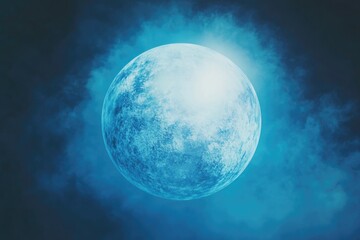 Wall Mural - Blue moon in night sky