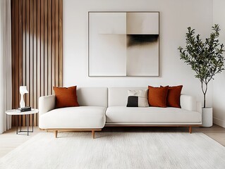 Modern home interior design inspiration chic living room with sofa minimalist style bright atmosphere