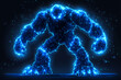 © Helen - A glowing futuristic Golem made of digital rocks, symbolizing protection and strength