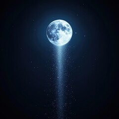 Wall Mural - supernatural light waves cascading from the full moon, radiant constellations glowing in cosmic harm