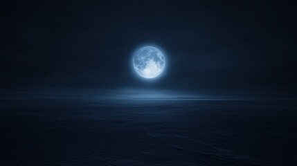 Canvas Print - A large, bright moon is shining in the dark sky