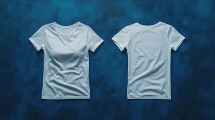 Wall Mural - White T-Shirts on Blue Background