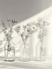 Canvas Print - Glass Vases with Flowers