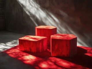 Wall Mural - Red Stools on Red Carpet