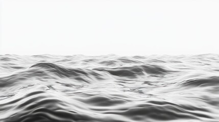 Wall Mural - Monochrome ocean waves, studio shot, bright background, website texture