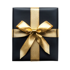 golden gift box with bow