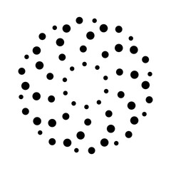 Wall Mural - halftone dotted speed lines circle. geometric art in circle form. round swirl movement symbol. halft