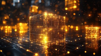 blockchain network technology futuristic background