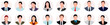© LazyArtist - People portraits vector illustration. profile pictureUser avatars in circles. Collection of male and female human profile face icons. Faceless,  Unknown or anonymous person.