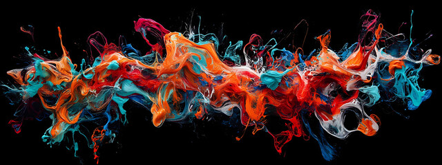 Wall Mural - Abstract paint explosion with vivid colors