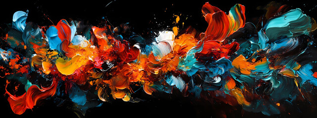 Wall Mural - Abstract paint explosion with vivid colors