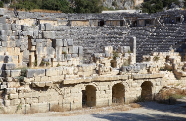 Wall Mural - Ancient theater of Myra, an ancient town in Lycia where nowday there is the town of Demre, Turkey