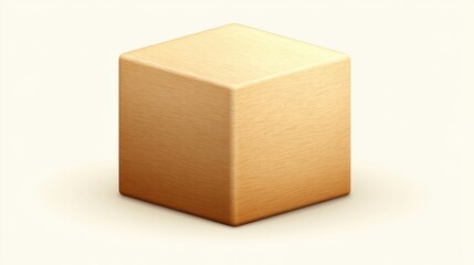 Wall Mural - Simple Wooden Cube on Soft Background for Creative Design Use