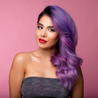 © marchevcabogdan - Attractive Young Woman with Purple Ombre Hairstyle Posing