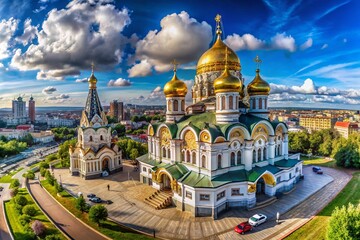 Panoramic View of Perm's Transfiguration Cathedral Art Gallery, Russia