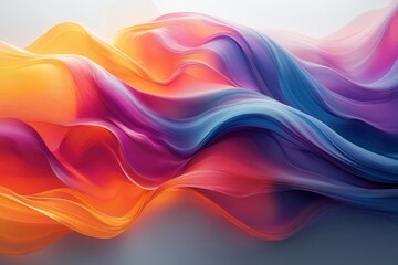 Wall Mural - colorful flowing abstract waves create a vibrant visual experience in soft hues of orange, pink, blu