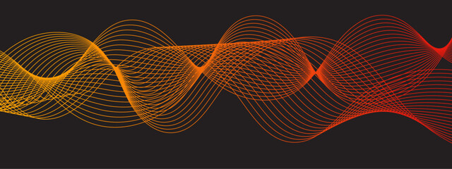 Leinwandbilder - Abstract colorful gradient stripes with soft and elegant waves. Wave Element design for graphic design decoration or backdrop design. light waves with Dynamic shapes composition with lines.