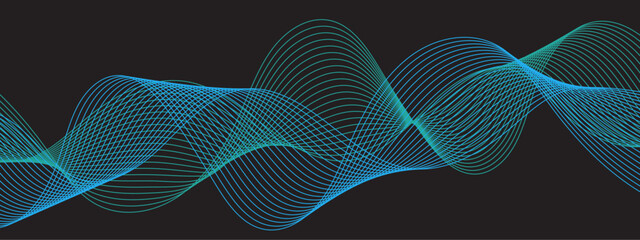 Leinwandbilder - Abstract colorful gradient stripes with soft and elegant waves. Wave Element design for graphic design decoration or backdrop design. light waves with Dynamic shapes composition with lines.
