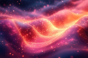 Wall Mural - colorful waves of light create a mesmerizing cosmic landscape in digital art