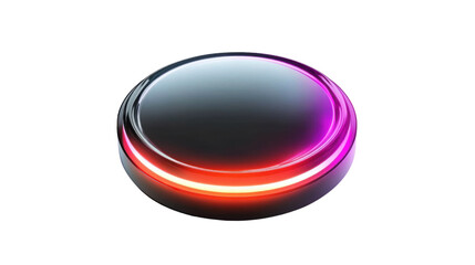 Wall Mural - Rounded button with glowing hover effect transparent background